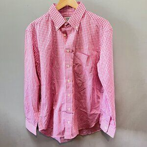 NEW Gitman Bros Pink‎ Gingham Button-Down Shirt L Cotton Made In USA